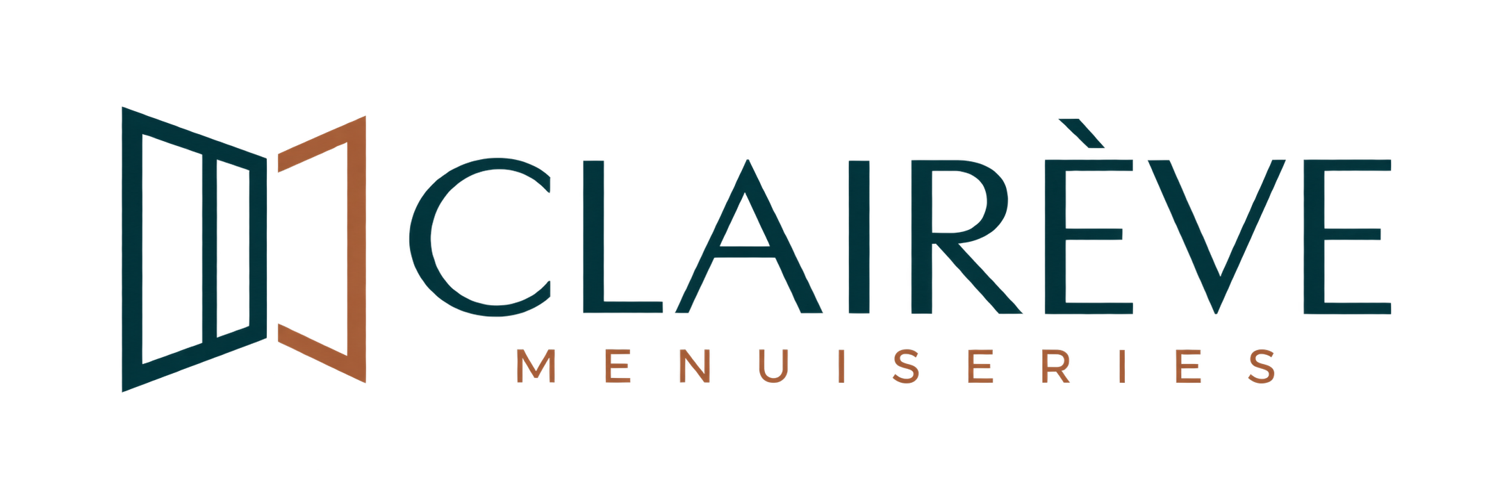 CLAIRÈVE Menuiseries — logo bleu-vert et cuivre